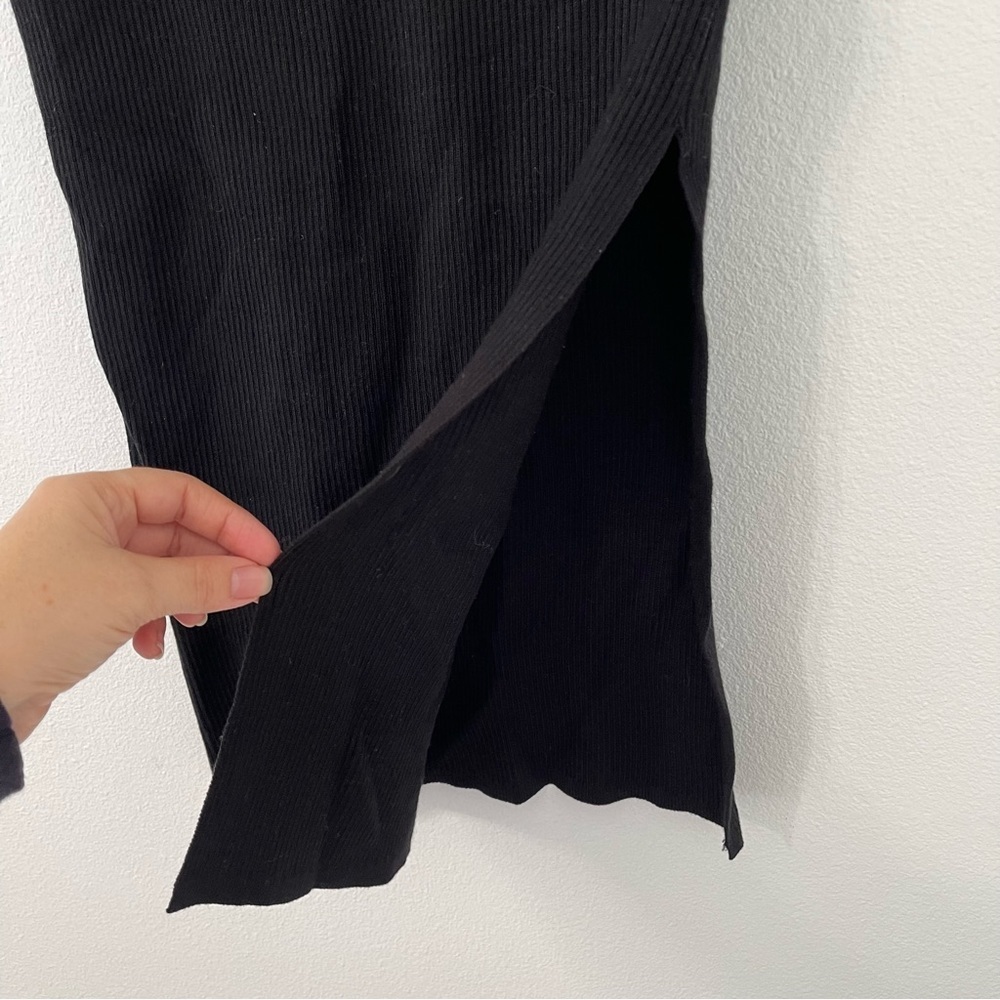 House of HARLOW 1960 AUDREY RIBBED SLIT SKIRT Black Neutral Size XS - Picture 7 of 10